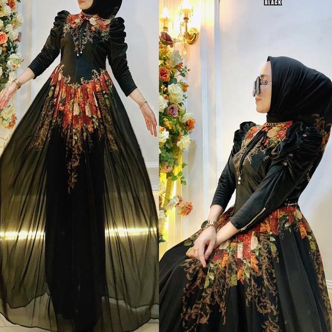  SHR MAXI DRESS LANGSING BLUDRU MIX CERUTY ORI SHR