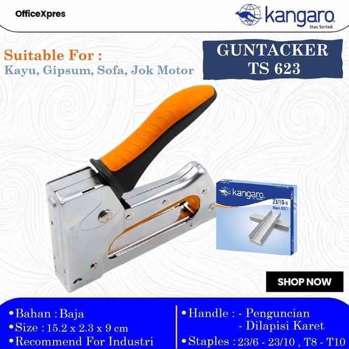 Alat Staples Tembak Jok Kulit Motor / Stapler Kayu / Guntacker Kangaro