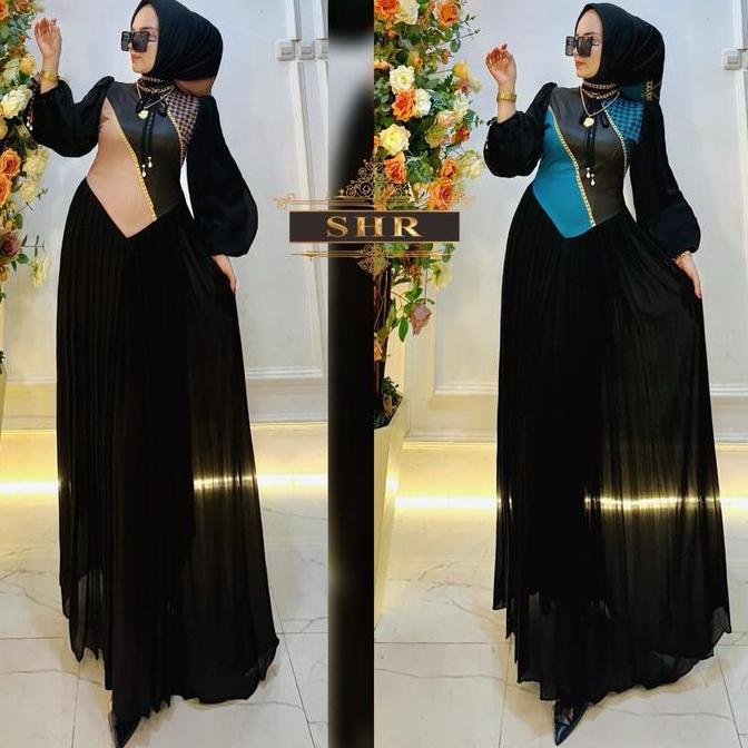 KODE GAMIS BODY LANGSING CRUTY MIX SCUBA NEW MAXI DRESS PREMIUM BY SHR 100% ORINAL