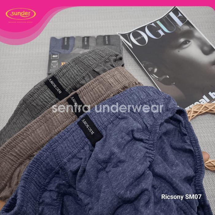 CELANA DALAM PRIA RICSONY SM07 BAHAN KATUN POLIESTER POLOS BRIEF MAN ORIGINAL UKURAN M L XL TERJAMIN