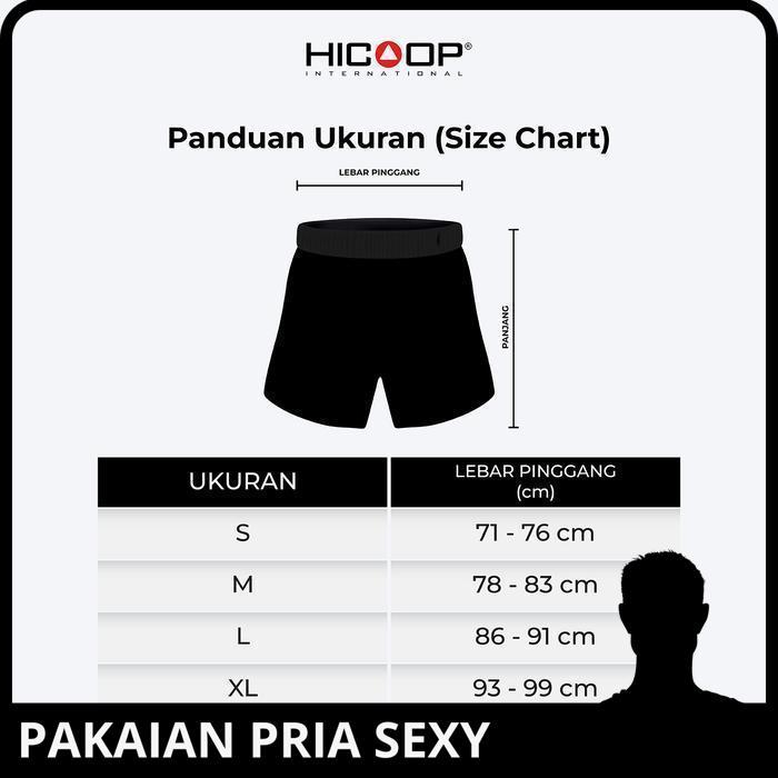 HICOOP - UNDERWEAR BOXER - CELANA DALAM BOXER PRIA - BIRU/HITAM - 1 PCS - HXKL-SC227 TERBAIK