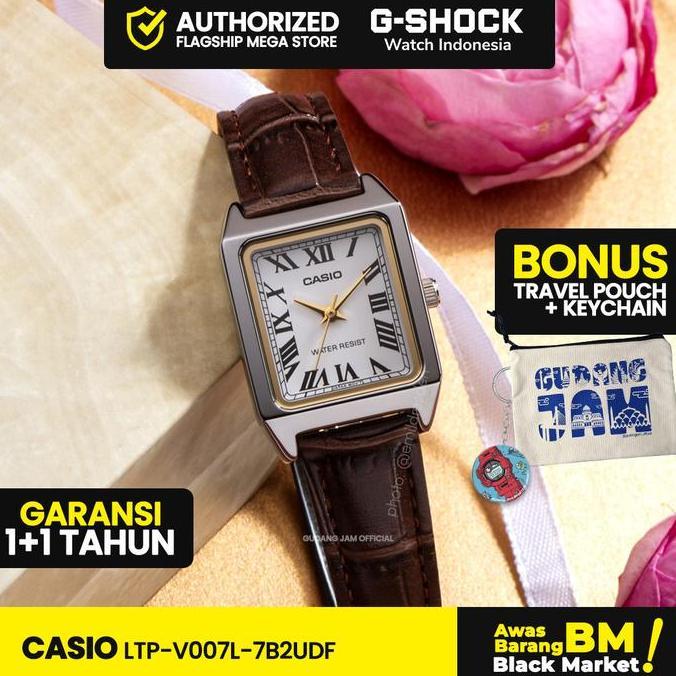 Casio General LTP-V007L-7B2UDF LTP-V007L LTP-V007 LTPV007L LTP V007L  Kaca Watches Kulit Jam