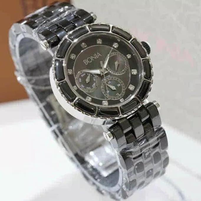 Jam Tangan Bonia 863 Keramik Hitam Orinal