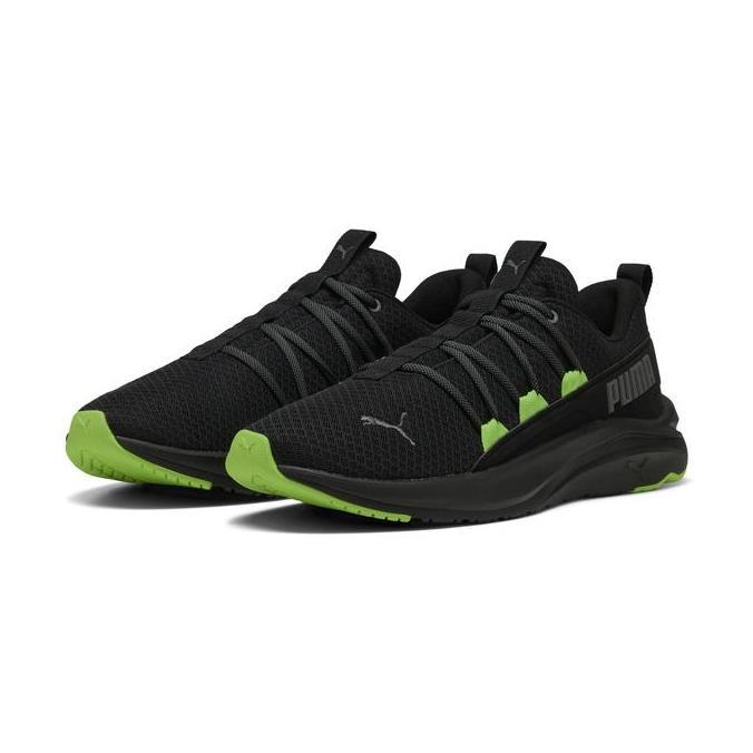 Puma Sepatu Lari Pria Softride One4All Black-Green Glare-Cool Dark Gray