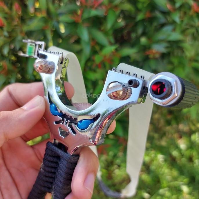 Original Ketapel Monster Laser Stainless Slingshot Hunting Ott Kode 307
