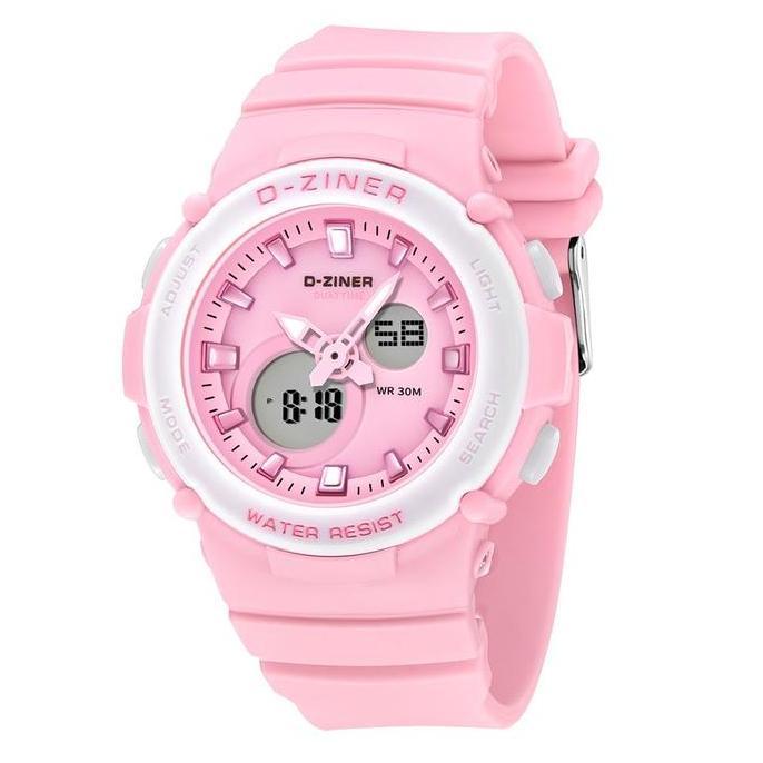 Dziner Jam Tangan Pria Dziner 8301 Rubber Double Time Water Resistant 3 ATM Watches