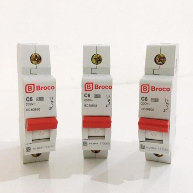 Mcb Broco C6 Mcb Saklar Listrik Broco C6 Ampere 1 Phase