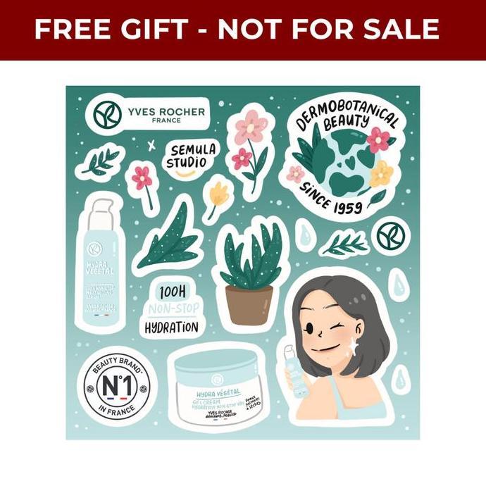 Promo [GIFT TIDAK UNTUK DIJUAL] Yves Rocher Hydra Vegetal Sticker Pack Diskon