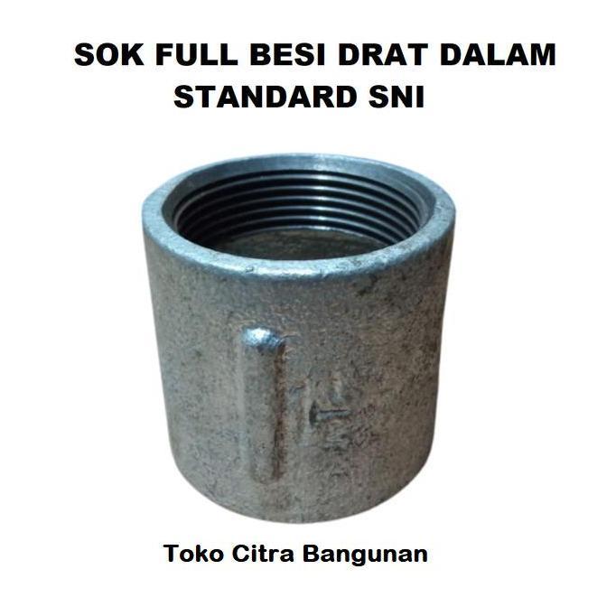 Sock Drat Dalam Besi 1 1/2 Inch Fitting Pipa Sock Soket Socket Shock F Ready
