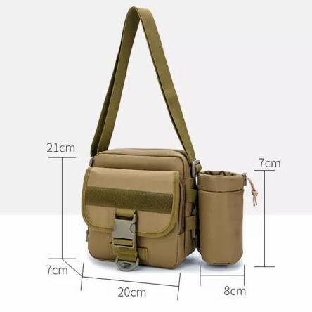 tas selempang pria tas militer taktis olahraga ringan tas botol