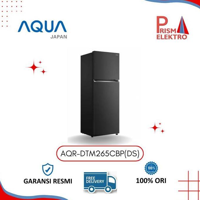 Kulkas Aqua AQR-D261(DS) Free Ongkir Jabodetabek 2 Pintu Dark Silver