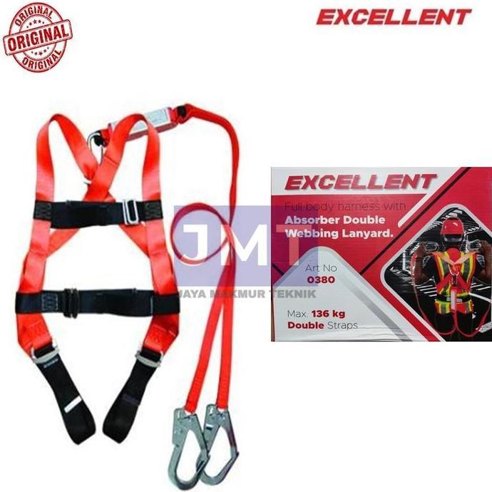 BEBAS ONGKIR - Full Body Harness DOUBLE Hook Besar dengan Shock Absorber