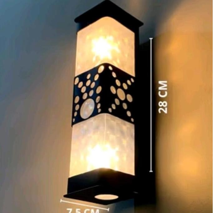 BERKUALITAS! lampu hias dinding outdoor ukir lampu teras lampu kamar tidur Hitam Pvc Bohlam Minimali