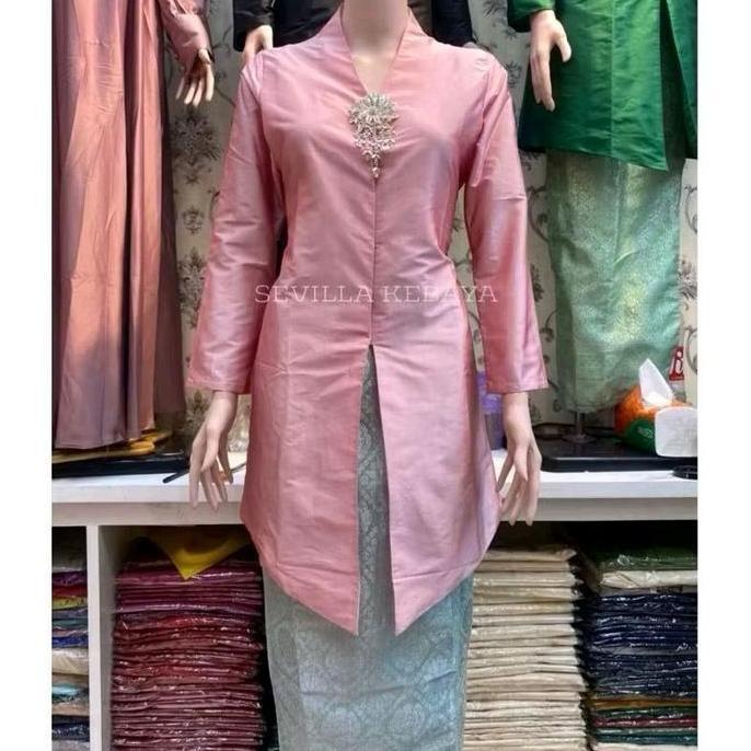 Atasan kebaya saja / Kebaya Tunik Melayu Jumbo ld120cm / Baju Kebaya Kondangan Modern / Kebaya Floy 