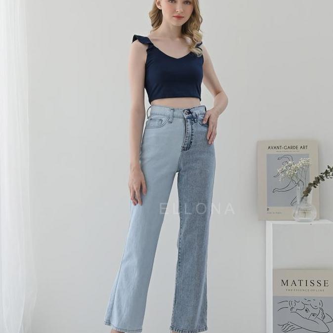 OSSO JEANS - Fiona Kulot Jeans Warna Twotone