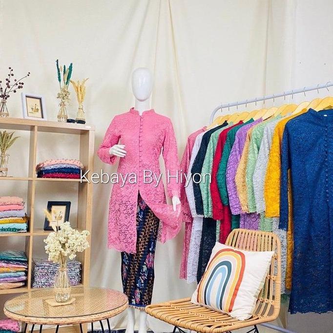 Set Kebaya Tunik Brukat Busui Kancing Depan Baju Kebaya Modern Kebaya Pesta