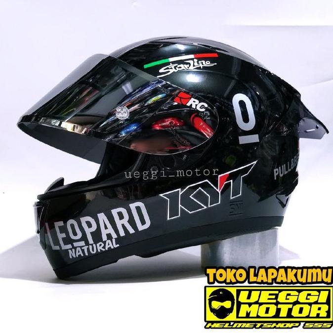 KYT R10 BLACK GLOSSY LEOPARD GOLD