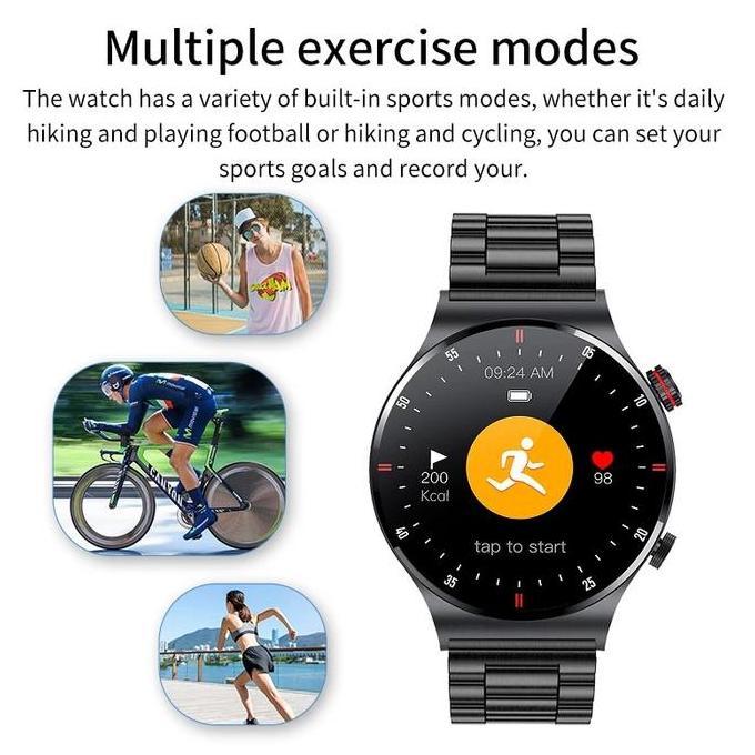 LIGE Jam Tangan Pintar Pria Panggilan Bluetooth Sentuh Penuh smart watch Olahraga EKG Pelacak Keseha