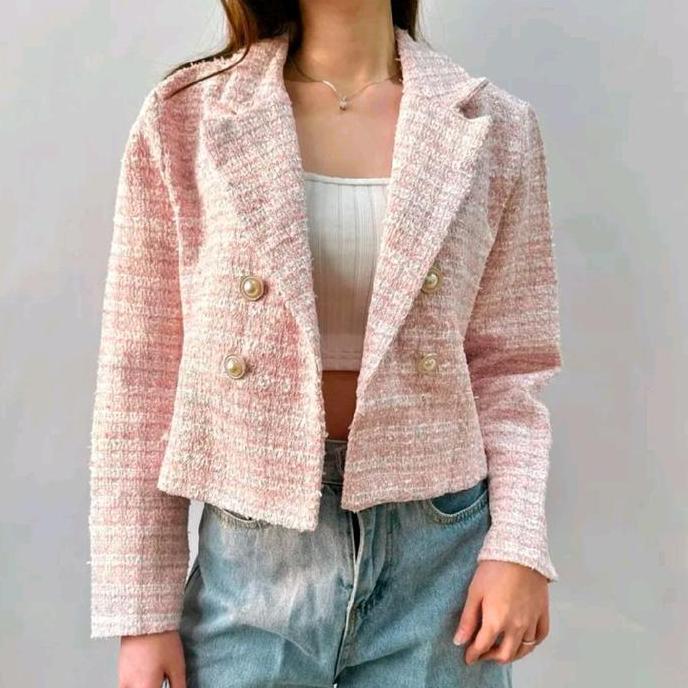 Blazer Tweed  / Blazer Wanita Lengan Panjang