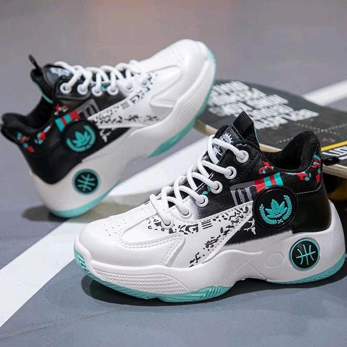 Yingzi - [29-40]Sepatu Basket Anak Laki-Laki High Top Shoelaces Sport Shoes/ Kids Cool Boys Sneakers