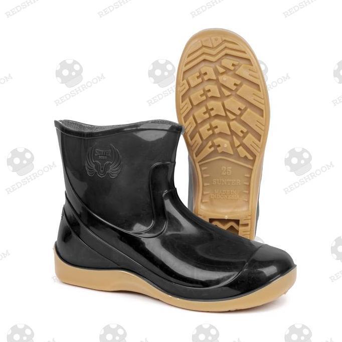 Sepatu Boot Pendek SUNTER RELAX Hitam Merah Penthel Biru Scotlite Orange Boots Ankle Karet Lokal Rin