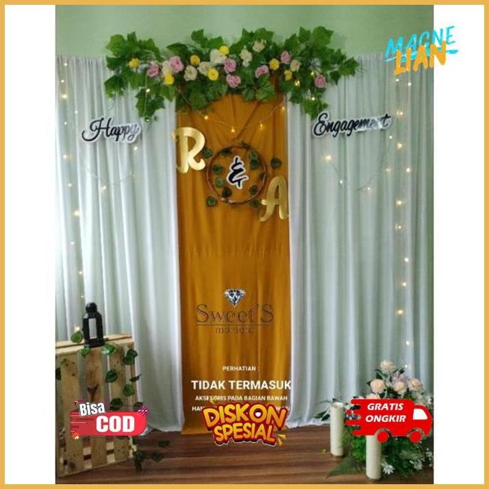 TOMYATION DEKORASI LAMARAN PAKET BACKDROP TUNANGAN WEDDING AKAD SIMPLE UKURAN 2,5 METER TERMURAH