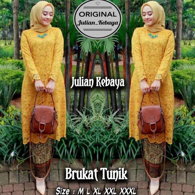 Julian Kebaya Setelan Kebaya Tunik Brokat Modern Jumbo Baju Wisuda Atasan Kondangan Batik Dress Wani