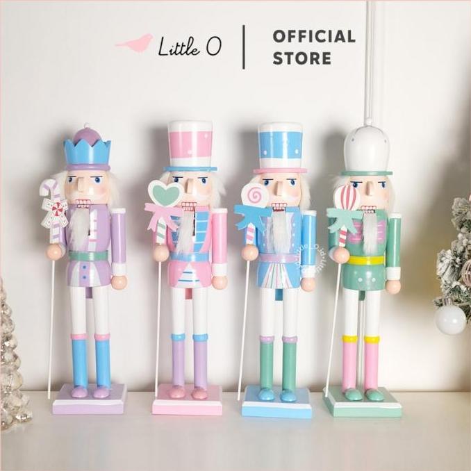 Little O Christmas Nutcracker Soldier Patung Natal Dekorasi Natal Hiasan Natal Impor Aksesoris Natal