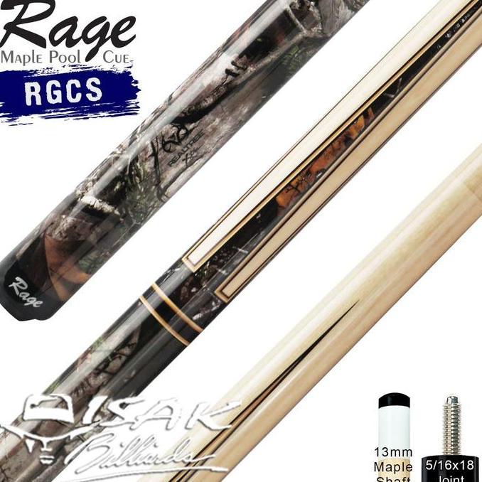 TERBARU Rage RGCS Pool Cue - 13 mm Maple Billiard Stick Stik Biliar Players
