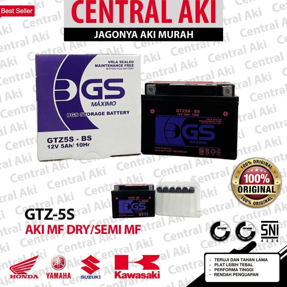 Aki Motor BGS MAXIMO MF GTZ5S ORIGINAL MIO SOUL MIO J REVO BEAT FI ESP VARIO OLD 110 JUPITER Z Mx KI