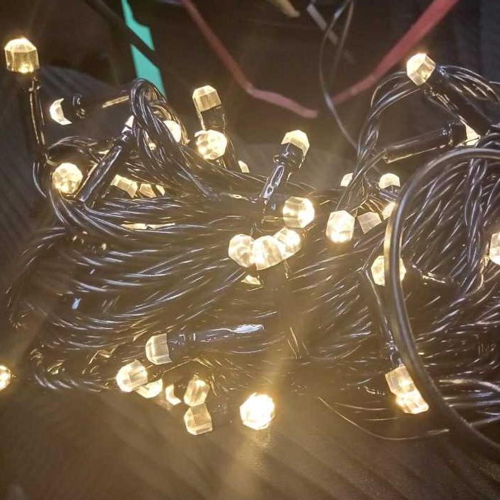 Magnelian Lampu Natal Tumblr Led 10 Meter 100 Lampu Model Crystal / Berlian / Diamond Lampu Hias Poh