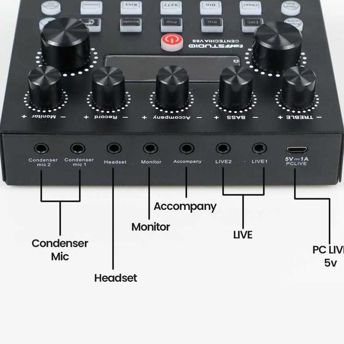 Taffstudio Sound Card V8S - Usb External Sound Card Bluetooth Soundcard Amplifier Mixer Centechia V8