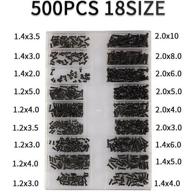 Sijiang 18 Jenis Baut Pcs Setsekrup Mini Reparasikit Baut Laptop Jam Tanganbaut Kacamata Kecil