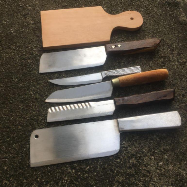 Hot Product Hot Product Set Pisau Dapur 6 Pcs-Paket Hemat Pisau Dapur Talenan-Pisau Dapur Stainles-P