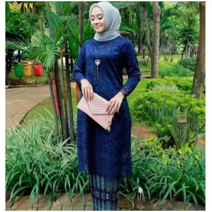 setelan kebaya tunik brokat modern atasan tunik kebaya brokat kekinian premium kebaya tunik brokat k