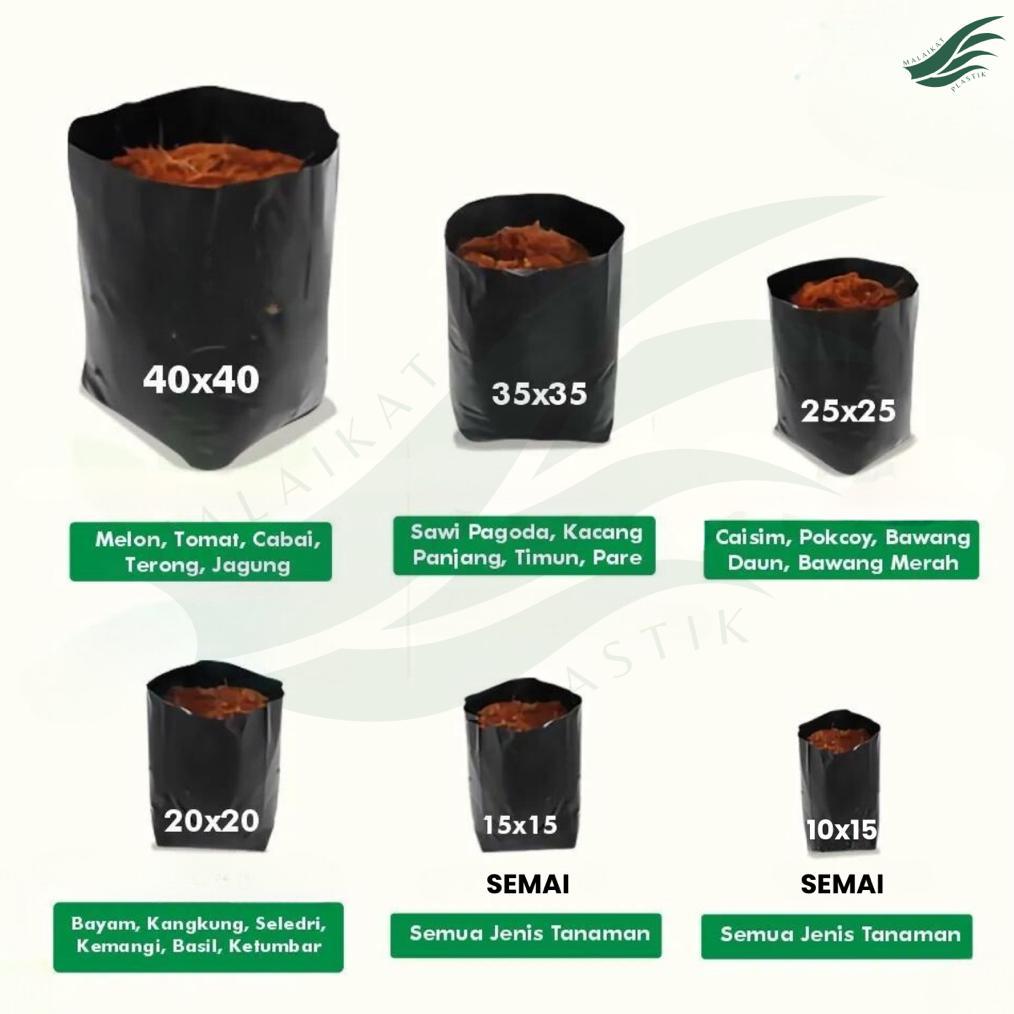 Bisa Cod 1 Pack Polybag Semai Benih Tanaman Polybag Kecil 10X15 15X15 Pack +/- 200Gram ||