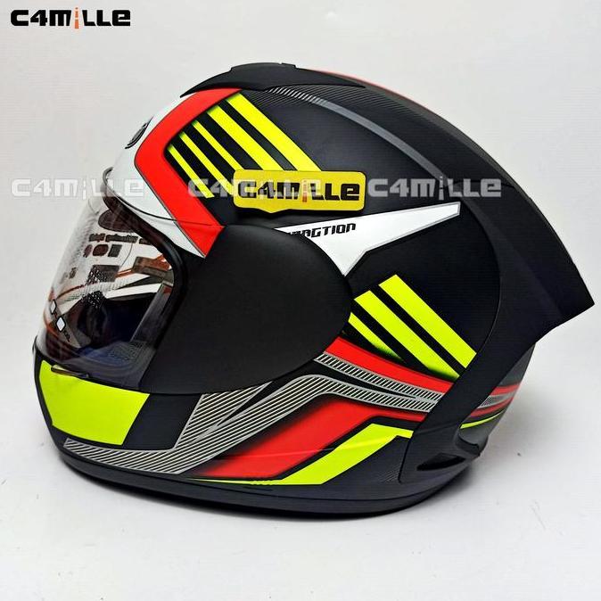 HELM INK CL MAX LTD #3 MATT BLACK RED YELLOW FULL FACE KODE 887