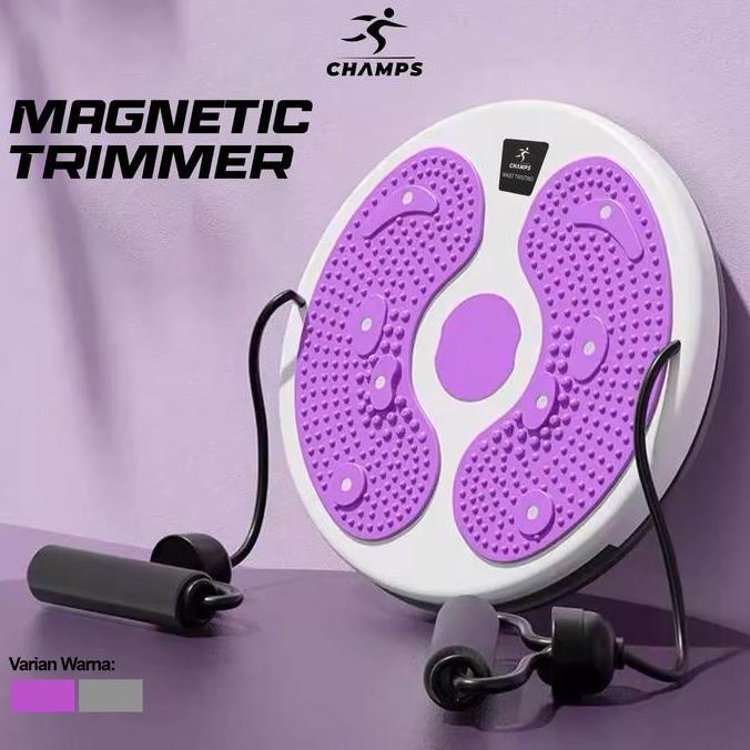 Promo CHAMPS Magnetic Trimmer Perut Body Plate dengan Tali & 8 Titik Magnet Refleksi | Alat Putar Pi