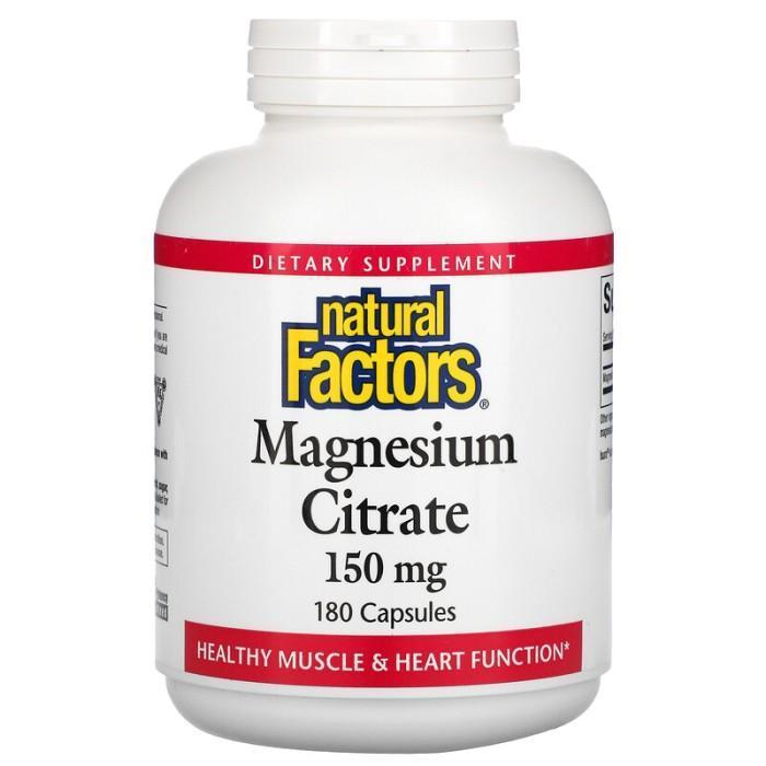 Natural Factors Magnesium Citrate 150 mg 180 Capsules-Original 100% Asli