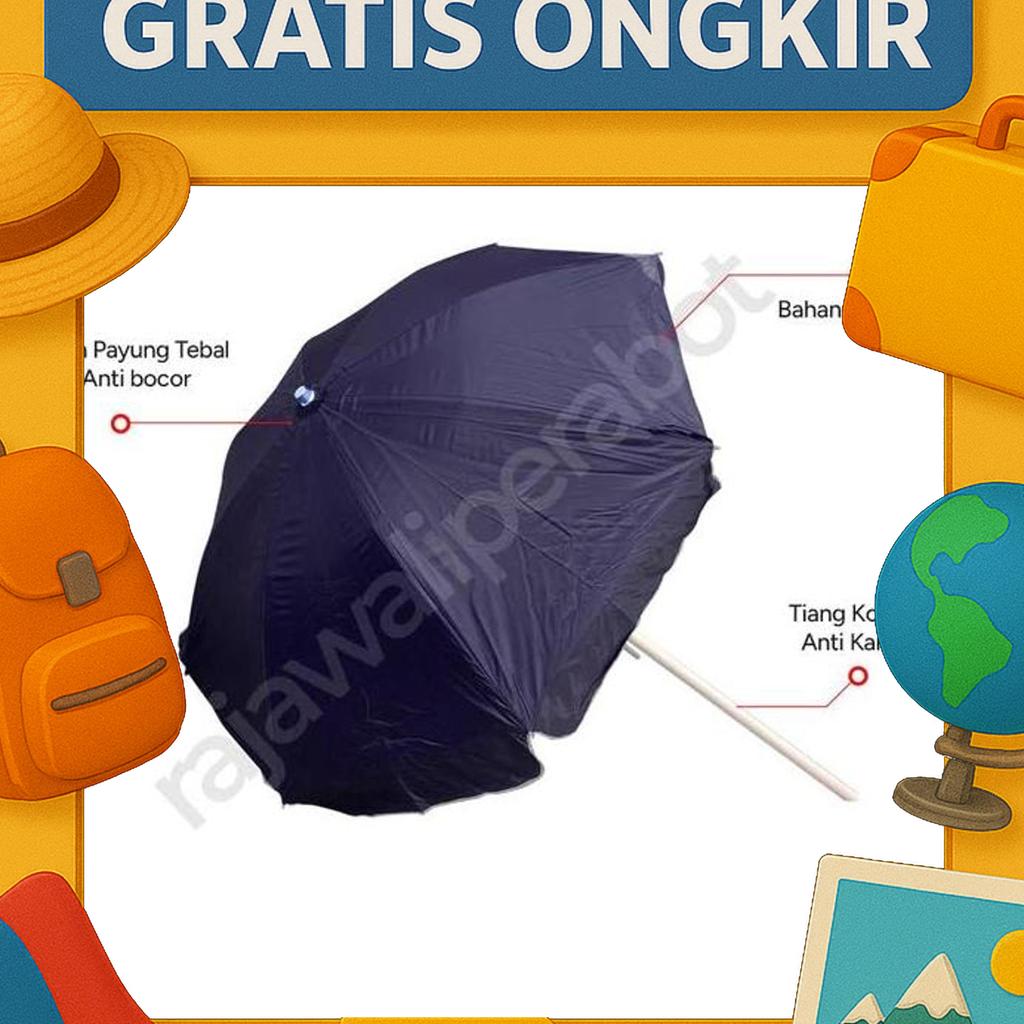 Payung Tenda 2 Lapis Payung Taman Pantai Uv Series 110 Cm/43Inch