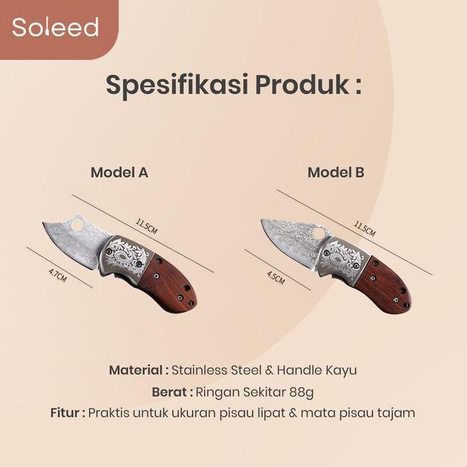 Miliki Pisau Lipat Mini Pocket Knife Damascus Pisau Saku