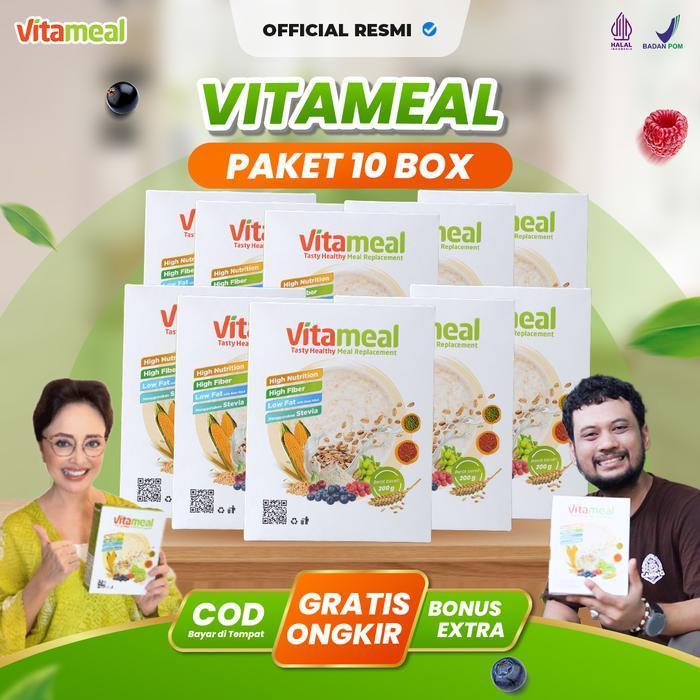 PROMO Vitameal Paket 10 Box Sereal BPOM MD 271135000100402 Diet Oatmeal Granola Multigrain Sehat Pen