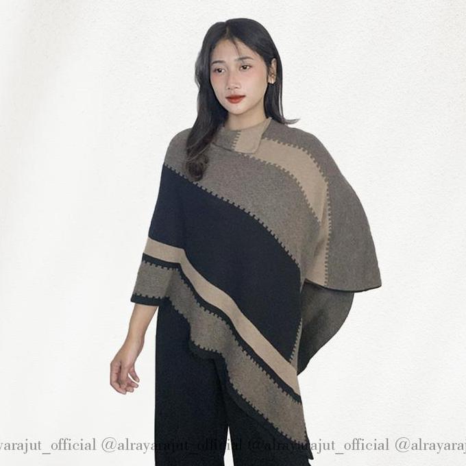 Ponco Rajut Import Wanita Oversiaze /Corla Outer Tanpa lengan Terlasris  Knitwear Atasan
