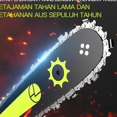 Zper Cordless Chainsaw Gergaji Mesin Lithium Gergaji Rantai Elektrik Portable Genggam Lithium Zp0 Ge