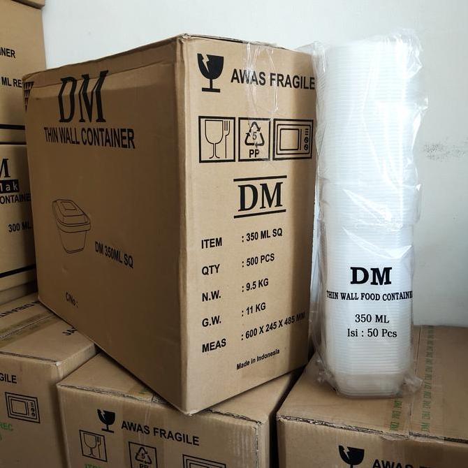 THINWALL DM SQUARE 350 ML SQ - PERSEGI TINGGI 350ML SQ - 500 SET
