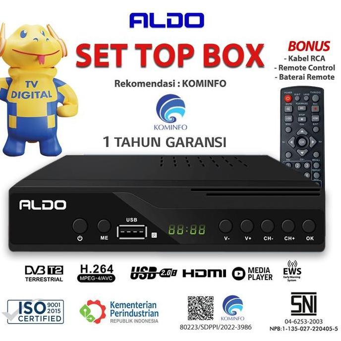 Set Top Box Aldo STB Digital Ready Rekomendasi Kominfo