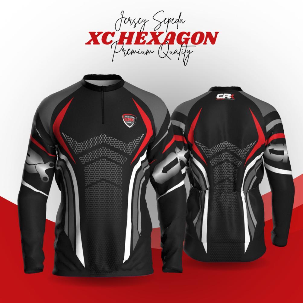 BIG SALE CPX Baju Kaos Jersey Sepeda Mtb Kaos Gowes Pria Wanita Lengan Panjang Full Printing Origina