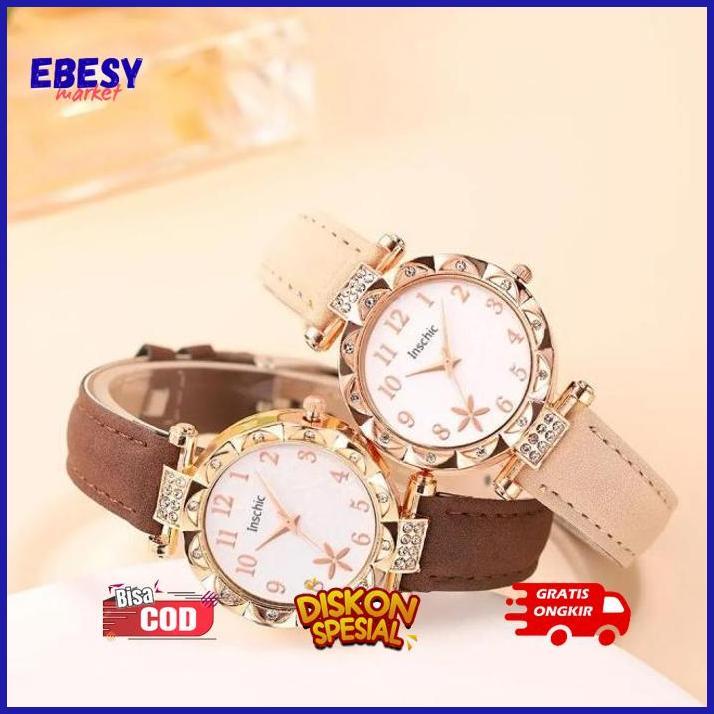 EBESYMARKET ?5PCS?INS JAM TANGAN KUARSA WANITA WANITA BUNGA KUARSA JAM TANGAN ARAB DIGITAL DIAL GELA