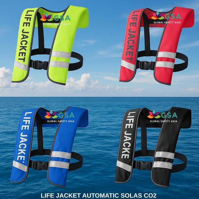 Promo AUTOMATIC LIFE JACKET CO2, JAKET PELAMPUNG OKSIGEN PESAWAT, LIFE VEST Diskon