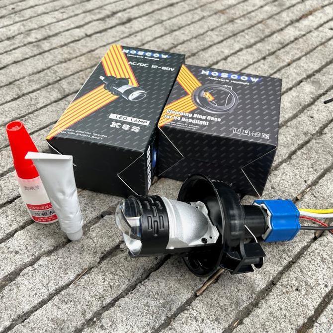 Paket Lampu Utama Led Laser Kipas H4 Projector Putih Kuning Ac Dc 12 - 80 Volt Led H4 Mobil Motor Mi